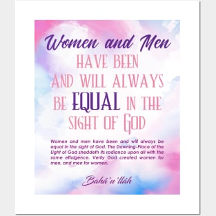 Baha'i quotes on Art Boards - Equality of Man and Woman Posters and Art